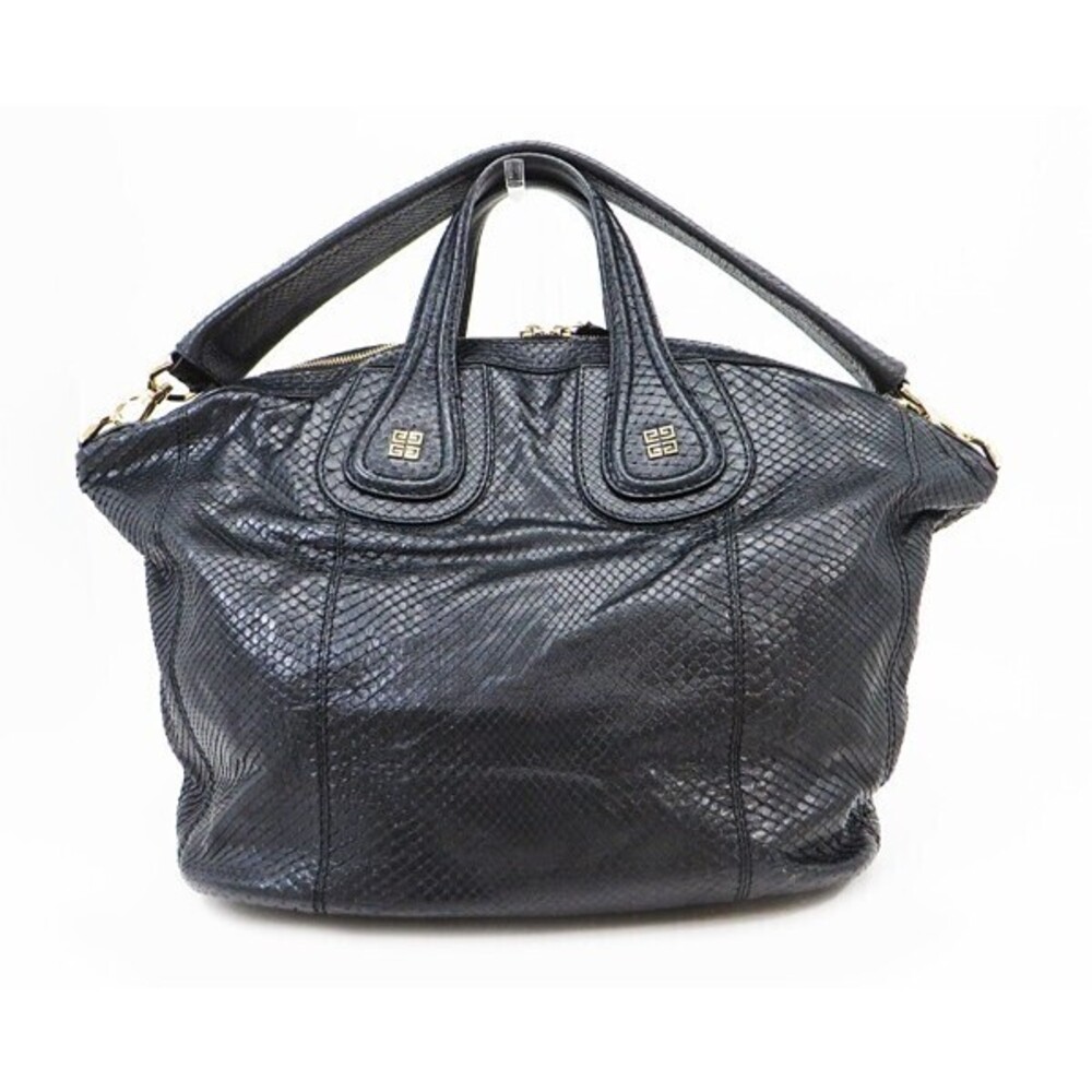 GIVENCHY Nightingale python tote bag black